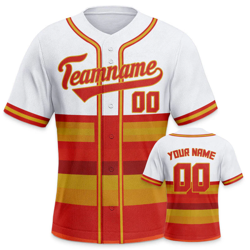 Custom White Orange-Red Creative  Cool Concept Authentic Baseball Jersey