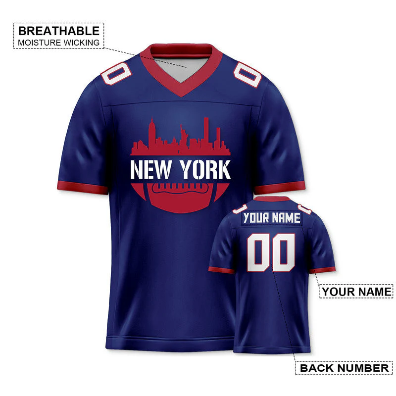 Custom Football Jersey With New York City Souvenir Fashion Football Shirt